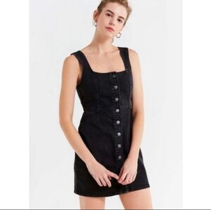 Denim & Co Women's Black Denim Button Down Dress Size 12